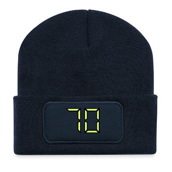 70. 70 YEARS. 70TH ANNIVERSARY. BIRTHDAY 70 YEARS. - Recycled Patch Beanie - french navy - Front