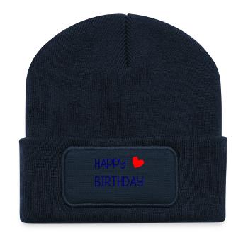 ALLES GUTE ZUM GEBURTSTAG!. ALLES GUTE ZUM GEBURTSTAG!. JAHRESTAG. - Recycelte Patch Beanie - French Navy - Vorne