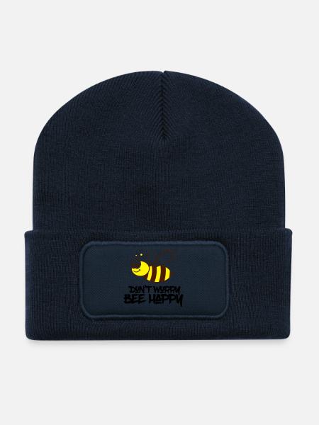 Bee happy - Recycled Patch Beanie - french navy
