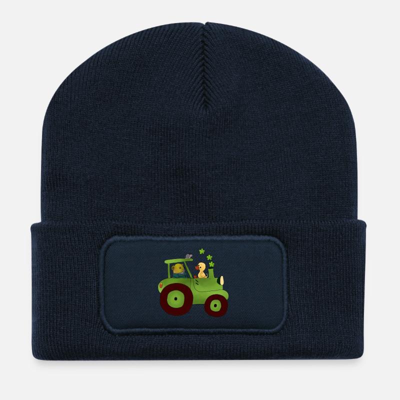 Mit dem Trecker unterwegs - Recycelte Patch Beanie - French Navy