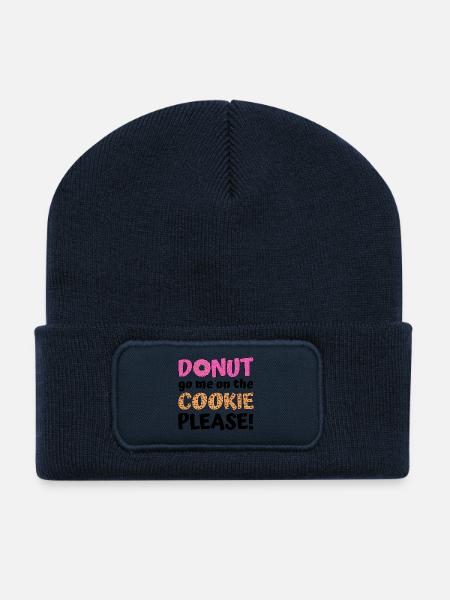 Donut go me on the cookie please! - Recycelte Patch Beanie - French Navy