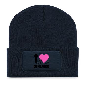 I Love Schlager  - Recycelte Patch Beanie - French Navy - Vorne