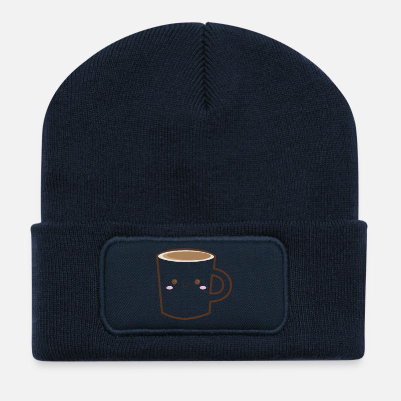 süße kaffeetasse kawaii - Recycelte Patch Beanie - French Navy