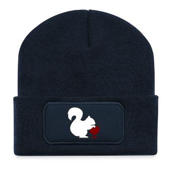 grapes weintrauben wine wein vines3 - Recycelte Patch Beanie - French Navy - Vorne