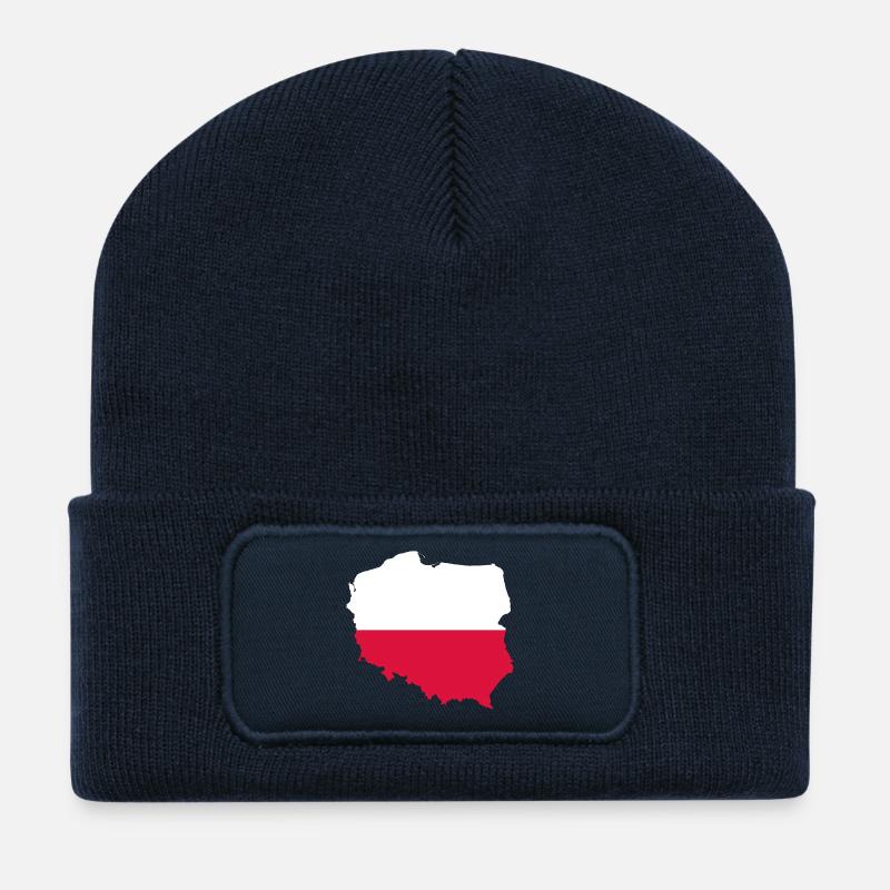 Polen Geschenk Land - Recycelte Patch Beanie - French Navy