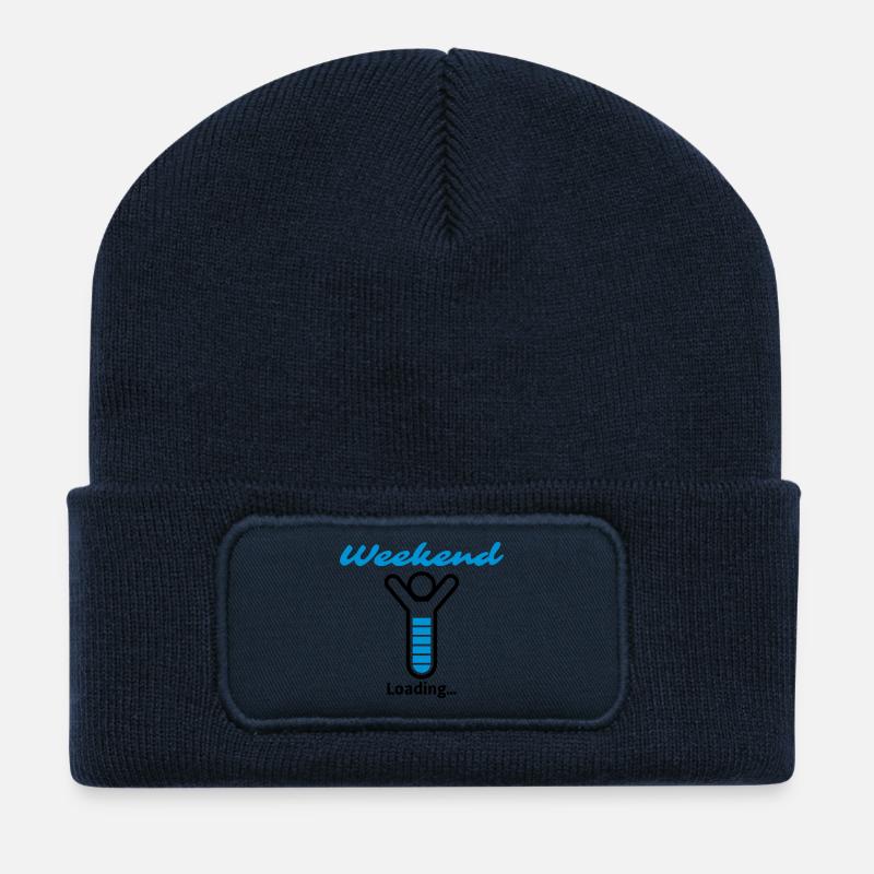 Weekend Loading... - Recycelte Patch Beanie - French Navy