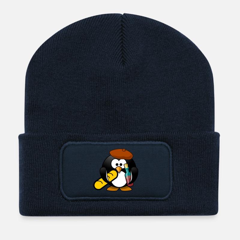 Französischer Pinguin / french style - Recycelte Patch Beanie - French Navy