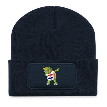 Croatia Dabbing turtle - Recycled Patch Beanie - french navy - Front