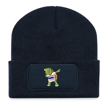 Thailand Dabbing Schildkröte - Recycelte Patch Beanie - French Navy - Vorne