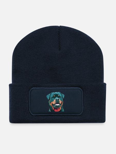 rottweiler 1 - Beanie recyclé à patch - bleu marine