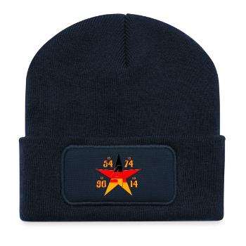 Deutschland - 4 Sterne - Recycelte Patch Beanie - French Navy - Vorne