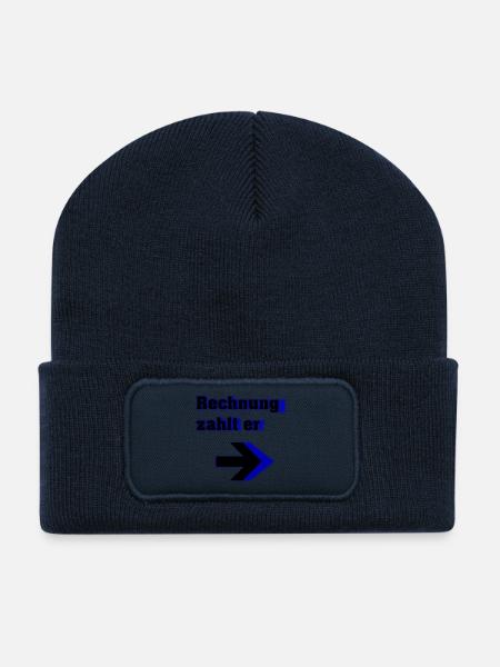 Rechnung zahlt er - Recycelte Patch Beanie - French Navy