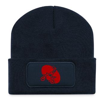 Moto rouge Moto - Beanie recyclé à patch - bleu marine - Devant