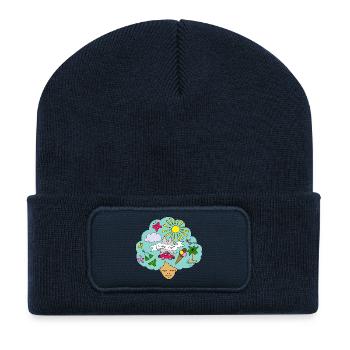 Der Sommer ist da! - Recycelte Patch Beanie - French Navy - Vorne