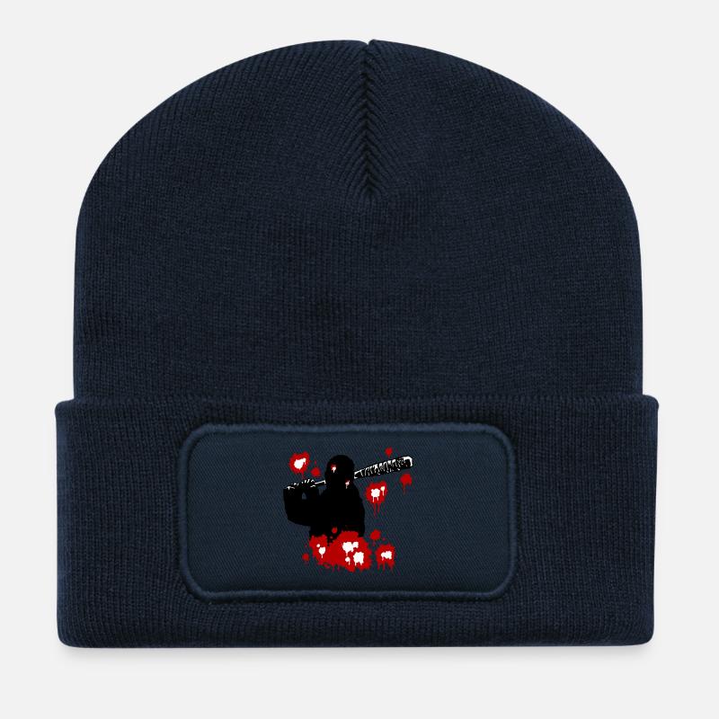 Negan red - Beanie recyclé à patch - bleu marine