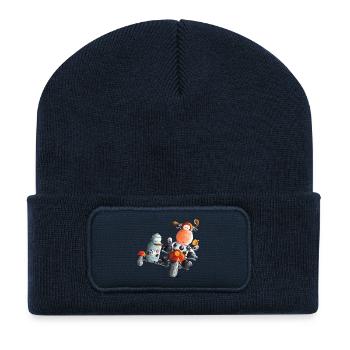 "Express Milk" - motorcycle - t-shirt design - Recycled Patch Beanie - french navy - Front