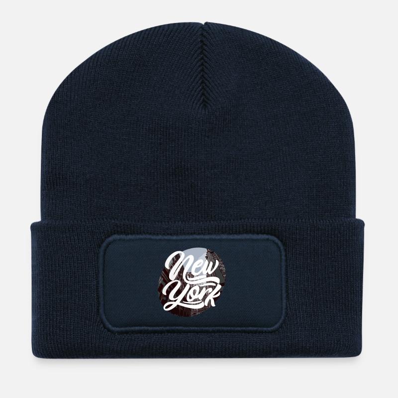 New York - Recycelte Patch Beanie - French Navy