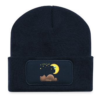 Süßer Bär - Recycelte Patch Beanie - French Navy - Vorne