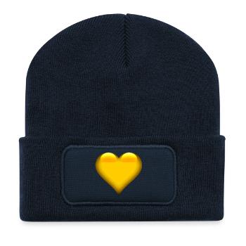 Golden Heart Emblem - Recycled Patch Beanie - french navy - Front