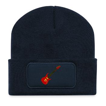 guitare - Beanie recyclé à patch - bleu marine - Devant
