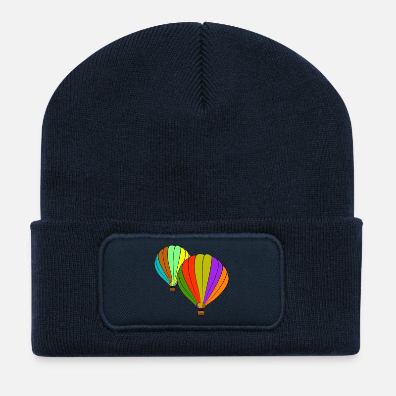 heissluftballone ballon luftfahrt - Recycelte Patch Beanie - French Navy