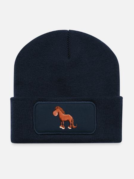 Da ist der Isländer - Recycelte Patch Beanie - French Navy
