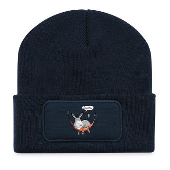 Sleeping Donkey - Âne - Comique - Dessin animé - Beanie recyclé à patch - bleu marine - Devant