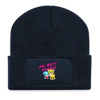 Mes meilleurs amis - Beanie recyclé à patch - bleu marine - Devant