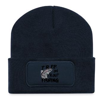 Fishing: Trip on trout fishing - Recycled Patch Beanie - french navy - Front