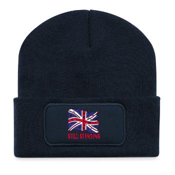Zerrissene englische Flagge - Recycelte Patch Beanie - French Navy - Vorne