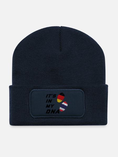 In meiner DNA Deutschland und Thailand - Recycelte Patch Beanie - French Navy