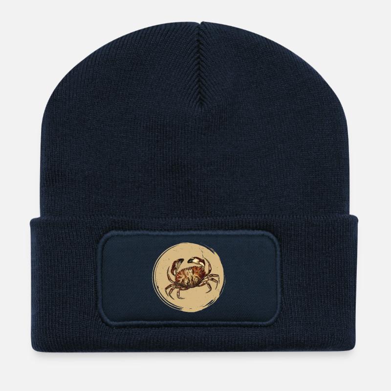 Crabe - Beanie recyclé à patch - bleu marine