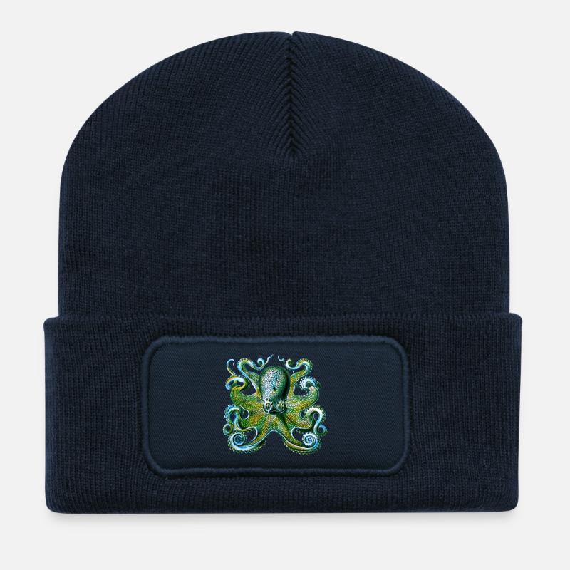 oktopus tintenfisch tattoo tentakel ungeheuer angs - Recycelte Patch Beanie - French Navy