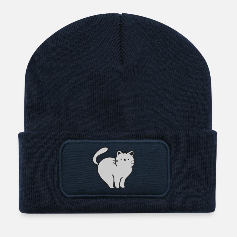 Cat Cats - Recycled Patch Beanie - french navy