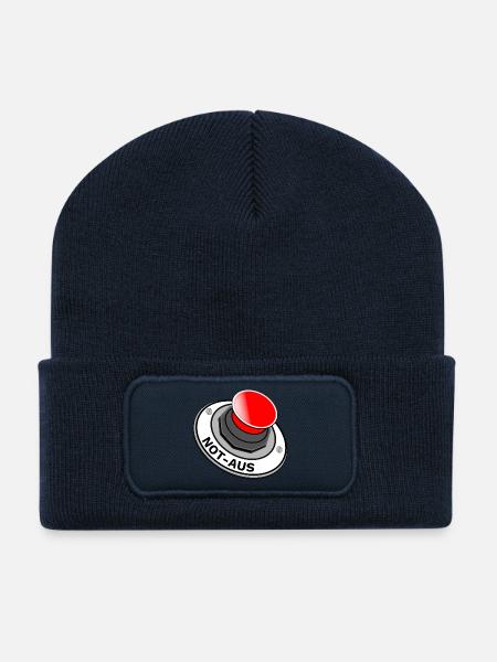 Not Aus Button Schalter für Genervte schnelle Ruhe - Recycelte Patch Beanie - French Navy