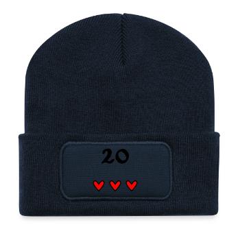 20 JAHRE. 20-jähriges JUBILÄUM. JUBILÄUM 20 JAHRE. - Recycelte Patch Beanie - French Navy - Vorne