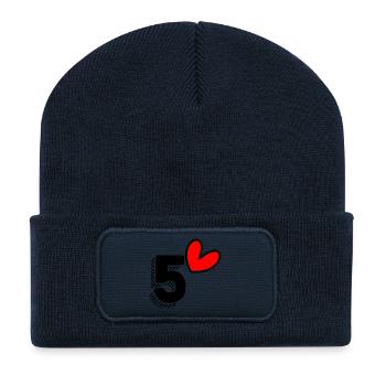 5 JAHRE. 5-jähriges JUBILÄUM. GEBURTSTAG 5 JAHRE. 5 - Recycelte Patch Beanie - French Navy - Vorne