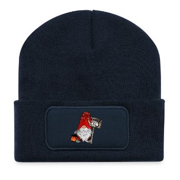 Gamer Wichtel Christmas Gnom - Recycelte Patch Beanie - French Navy - Vorne