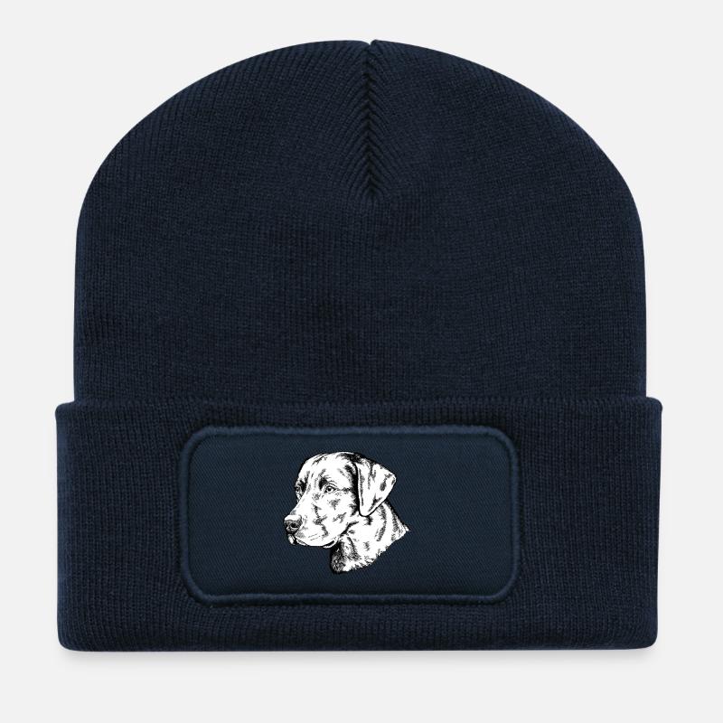 Retriever Portrait - Recycelte Patch Beanie - French Navy