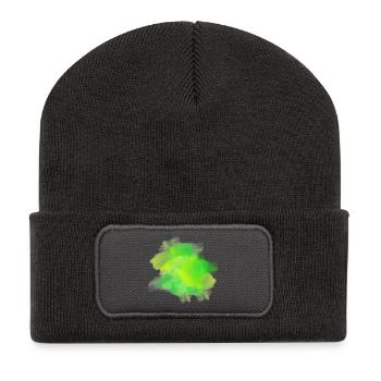 splash bunt farbe muster aufdruck comic style - Recycelte Patch Beanie - Dunkelgrau - Vorne