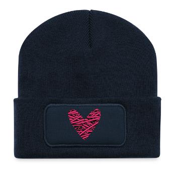 HEART. HEARTS. SAINT VALENTINE. LOVE. LOVE. CHRISTMAS - Recycled Patch Beanie - french navy - Front