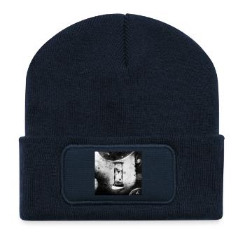 Das Vergehen der Zeit im Universum - Recycelte Patch Beanie - French Navy - Vorne