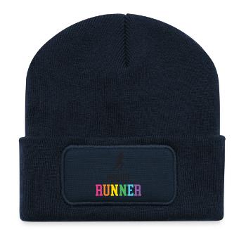 Stolze LGBT-Läuferin - Recycelte Patch Beanie - French Navy - Vorne