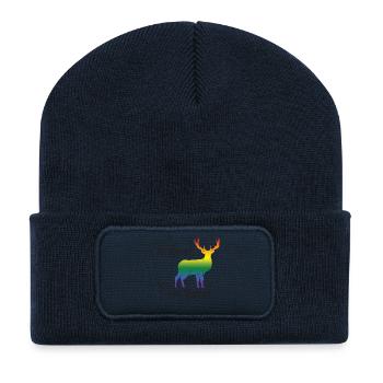 Mois de la fierté LGBTQ - Oh cerf je suis queer! - Beanie recyclé à patch - bleu marine - Devant