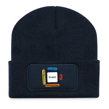Vier Ohren Modell - Recycelte Patch Beanie - French Navy - Vorne