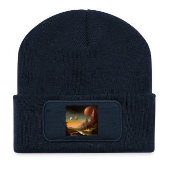 Planet Universum Himmel - Recycelte Patch Beanie - French Navy - Vorne