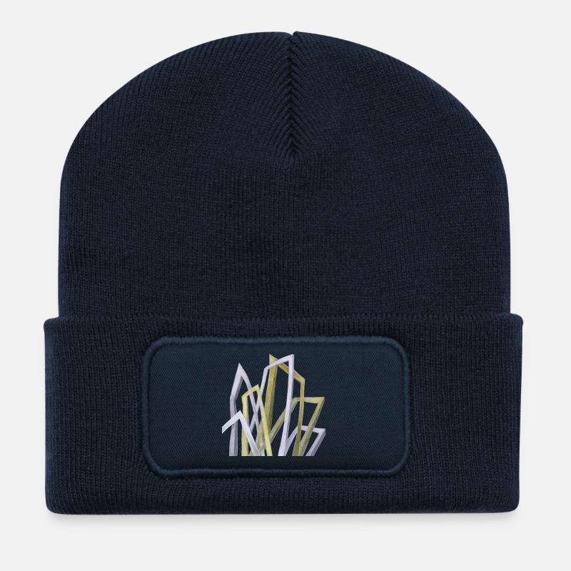 Abstrakte Formen - Recycelte Patch Beanie - French Navy