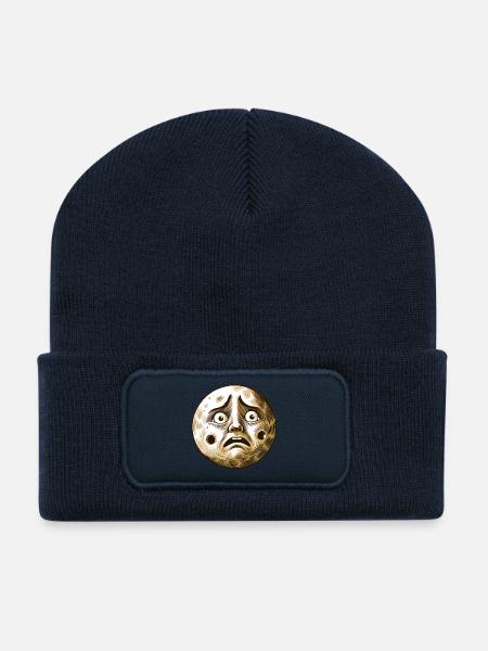 Schreckhafter Mond - Recycelte Patch Beanie - French Navy