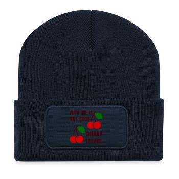 With me is not good cherry eating - Recycelte Patch Beanie - French Navy - Vorne