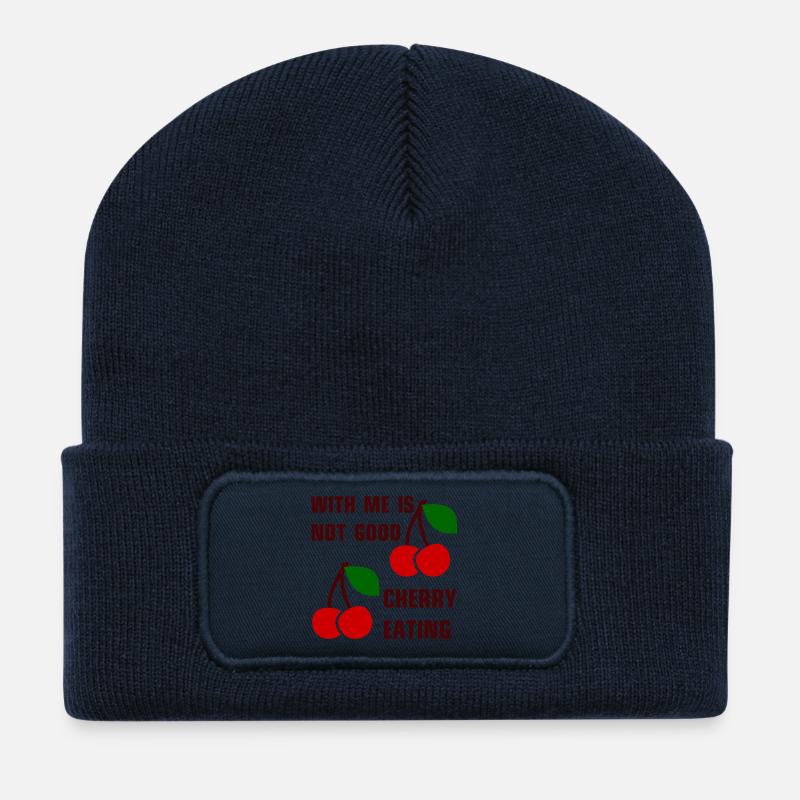 With me is not good cherry eating - Recycelte Patch Beanie - French Navy